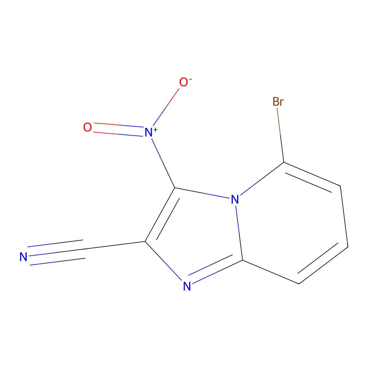 5-Bromo-3-nitro-imidazo[1,2-A]pyridine-2-carbonitrile molecular structure, CAS 2891598-72-2