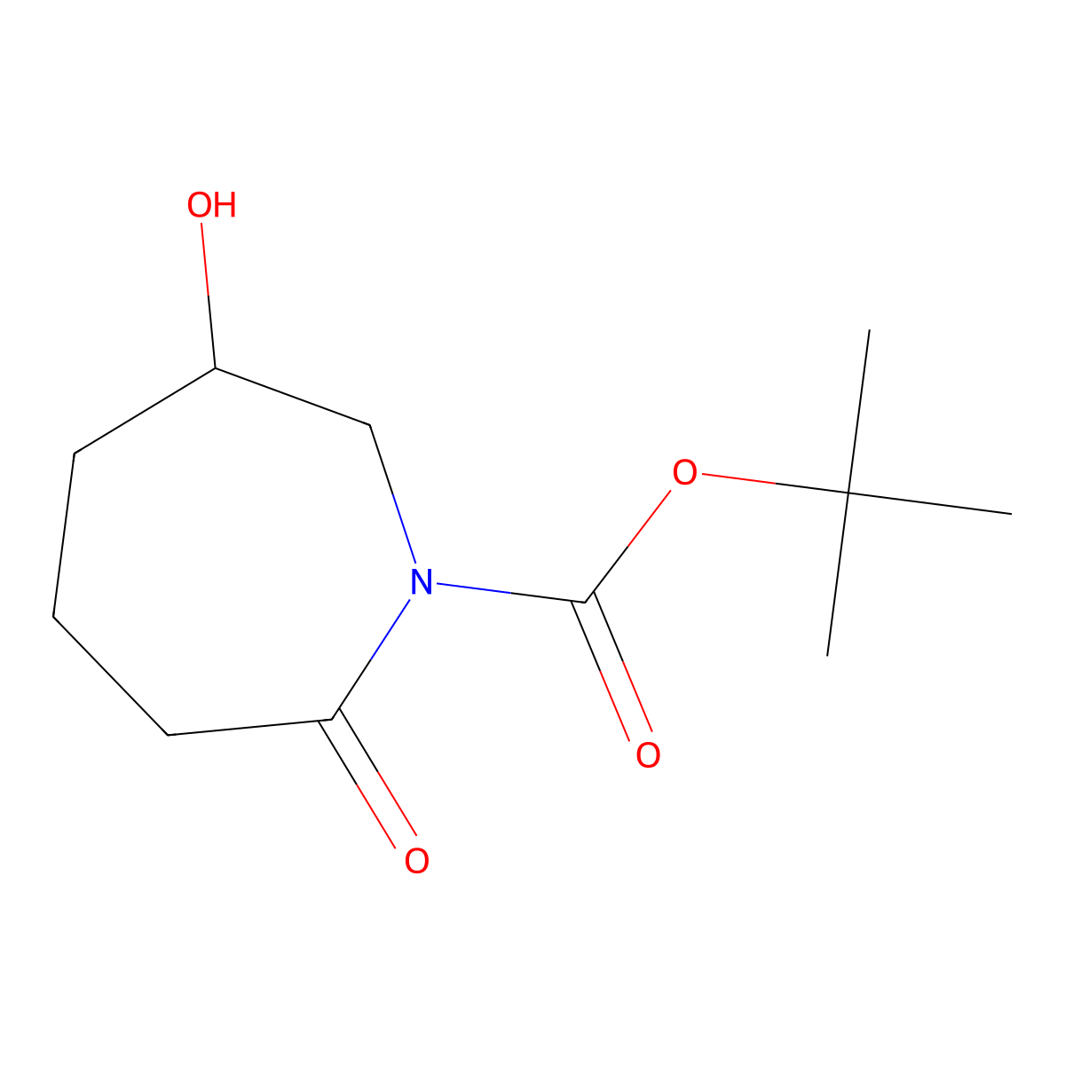 Tert-butyl 6-hydroxy-2-oxo-azepane-1-carboxylate molecular structure, CAS 2891598-80-2