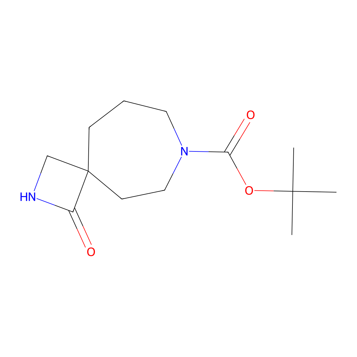 Tert-butyl 3-oxo-2,8-diazaspiro[3.6]decane-8-carboxylate molecular structure, CAS 2891598-83-5