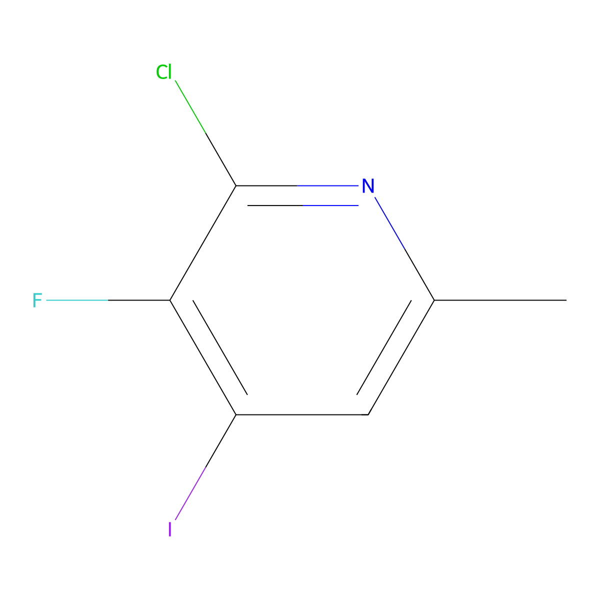 2-Chloro-3-fluoro-4-iodo-6-methyl-pyridine molecular structure, CAS 2891598-93-7