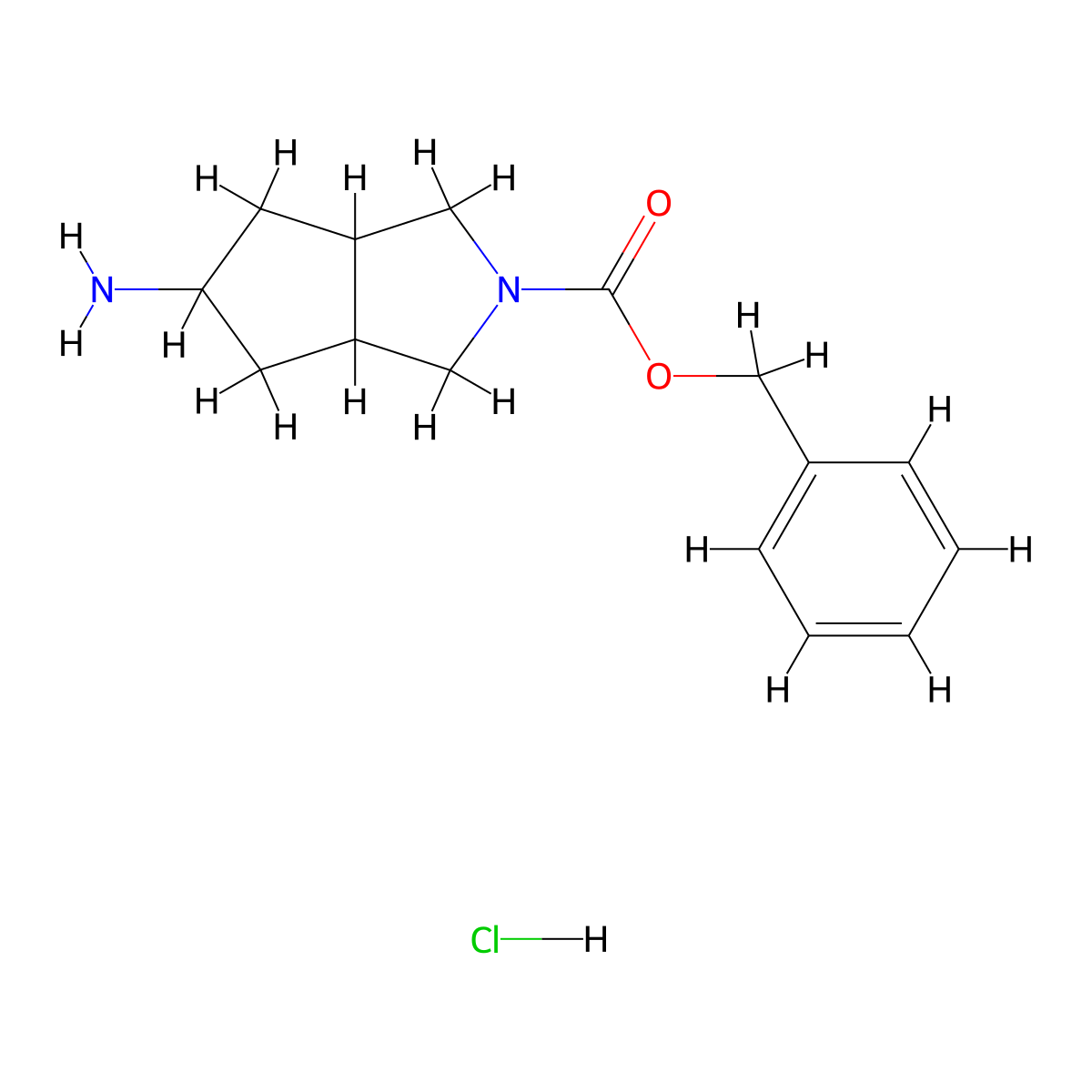 benzyl 5-amino-hexahydrocyclopenta[c]pyrrole-2(1H)-carboxylate hydrochloride molecular structure, CAS 2891599-18-9