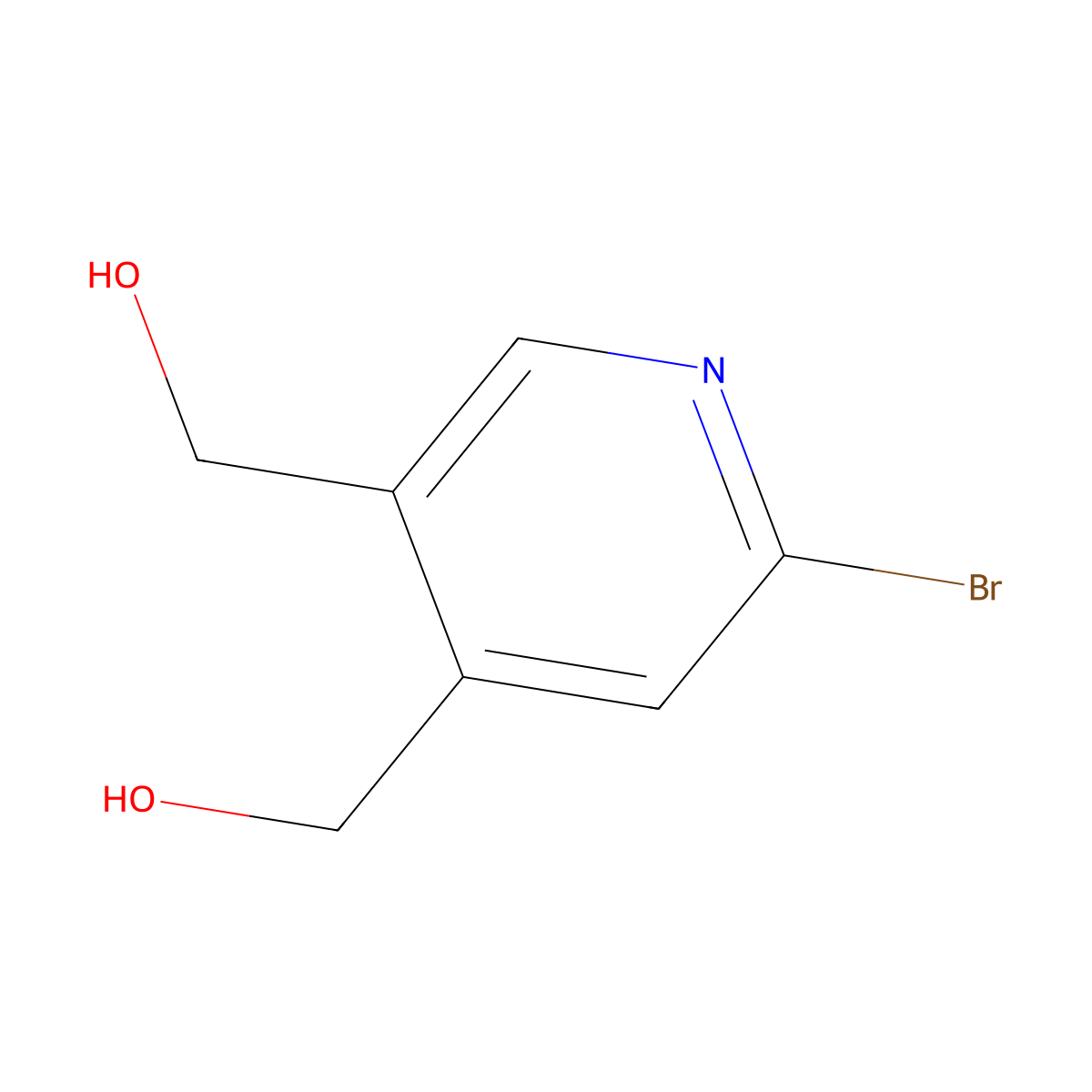 [2-Bromo-5-(hydroxymethyl)-4-pyridyl]methanol molecular structure, CAS 2891599-30-5
