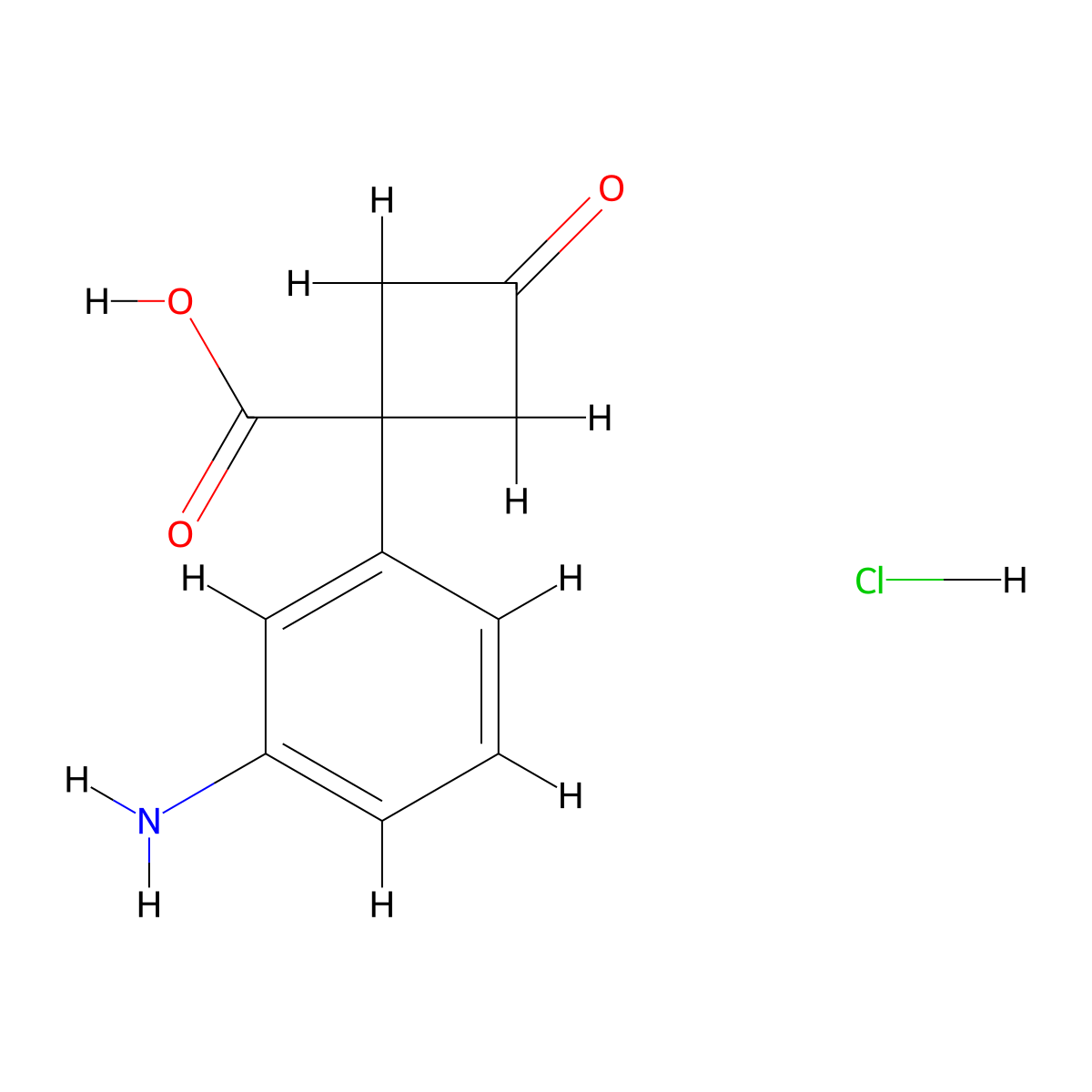 1-(3-Aminophenyl)-3-oxocyclobutane-1-carboxylic acid hydrochloride molecular structure, CAS 2891599-33-8