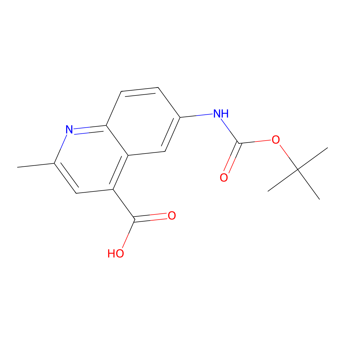 6-(Tert-butoxycarbonylamino)-2-methyl-quinoline-4-carboxylic acid molecular structure, CAS 2891599-41-8
