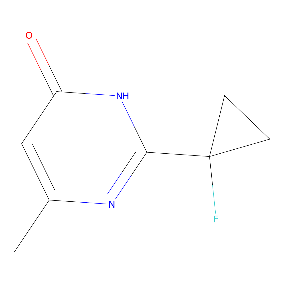 2-(1-fluorocyclopropyl)-4-methyl-1H-pyrimidin-6-one molecular structure, CAS 2891599-45-2