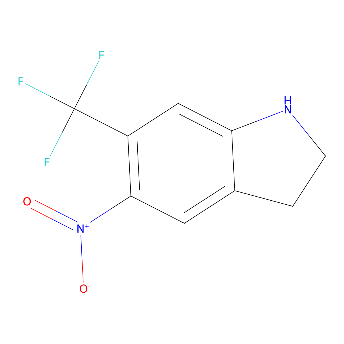 5-Nitro-6-(trifluoromethyl)indoline molecular structure, CAS 2891599-50-9