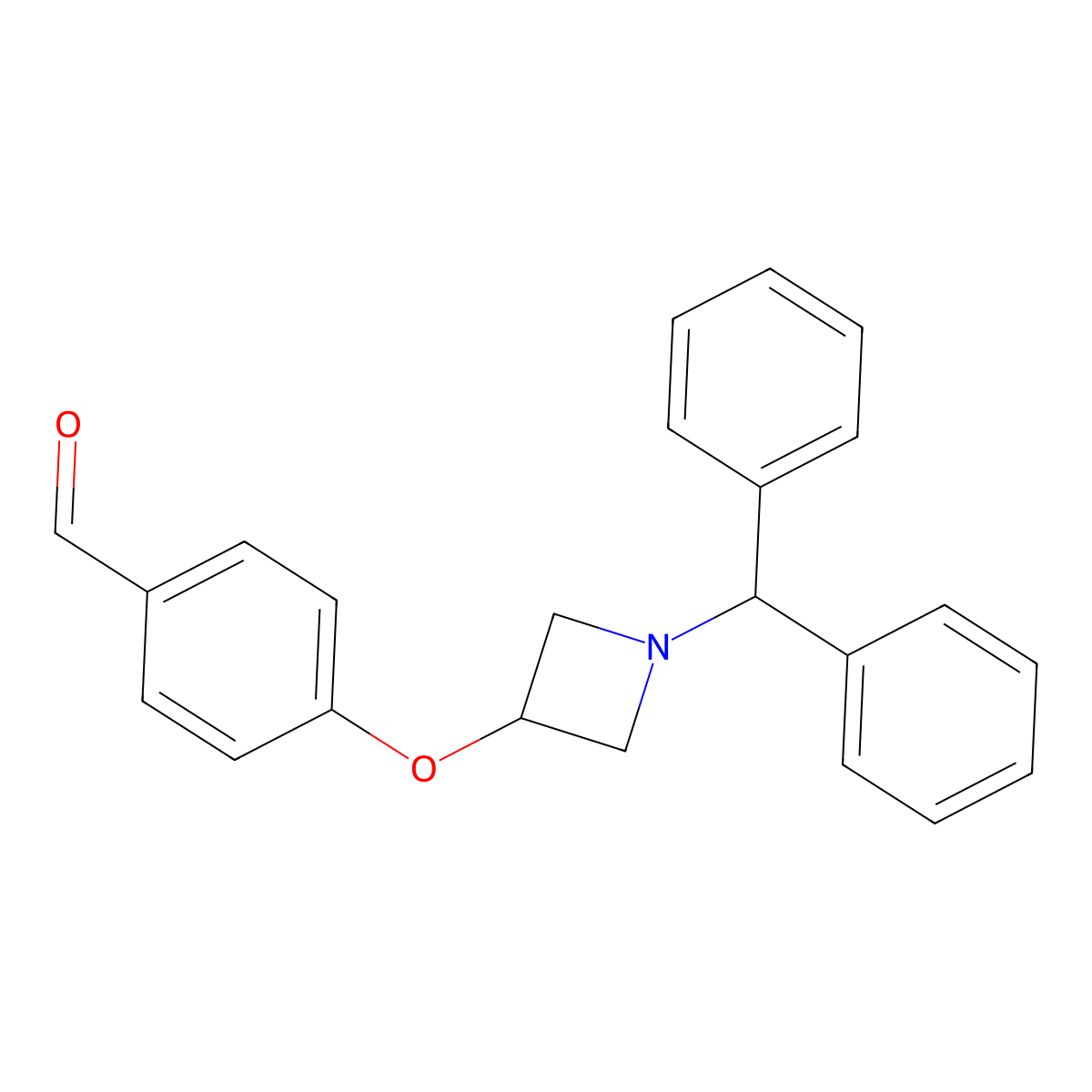 4-{[1-(Diphenylmethyl)azetidin-3-yl]oxy}benzaldehyde molecular structure, CAS 2891599-53-2