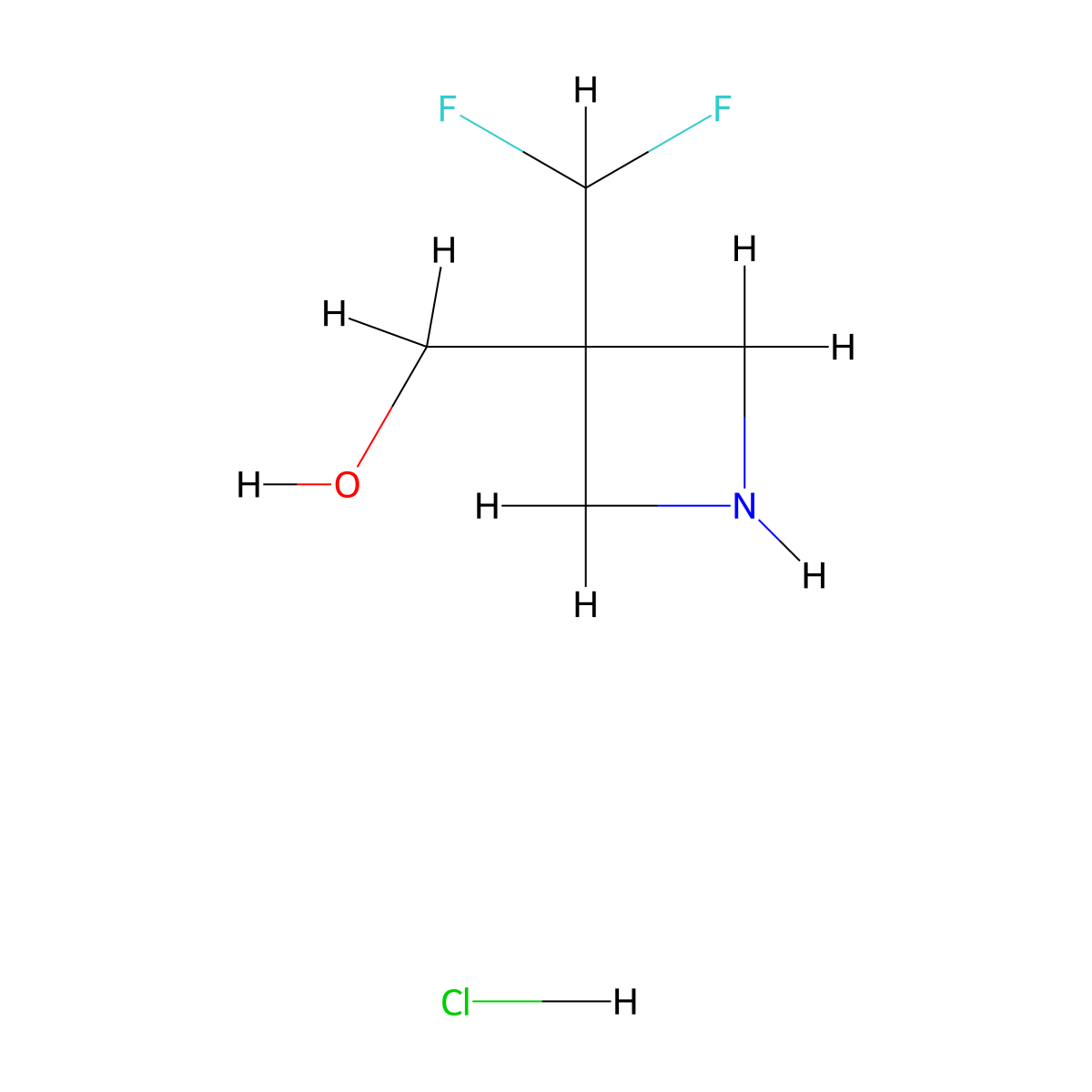 (3-(Difluoromethyl)azetidin-3-yl)methanol hydrochloride molecular structure, CAS 2891599-54-3