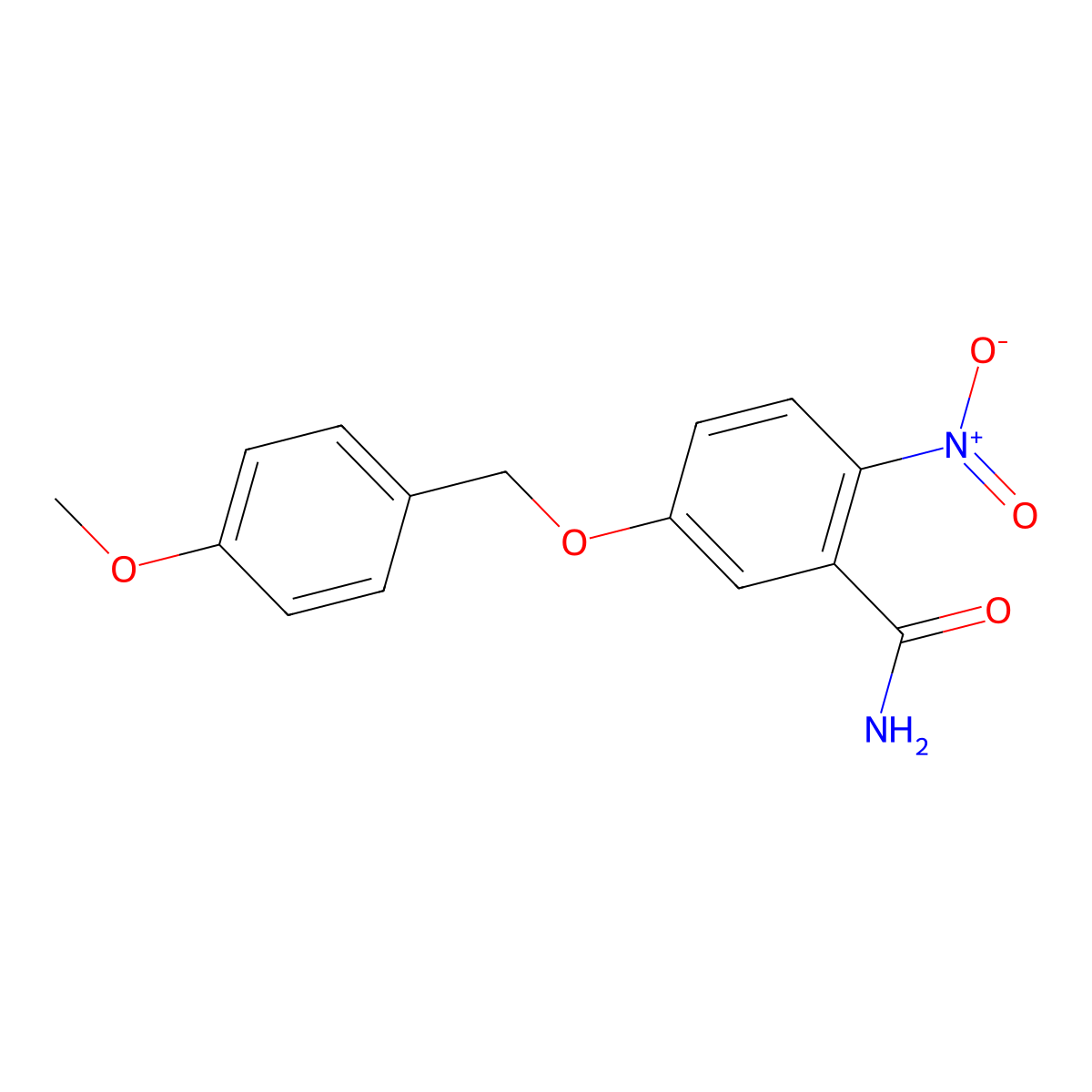 5-[(4-Methoxyphenyl)methoxy]-2-nitrobenzamide molecular structure, CAS 2891599-56-5