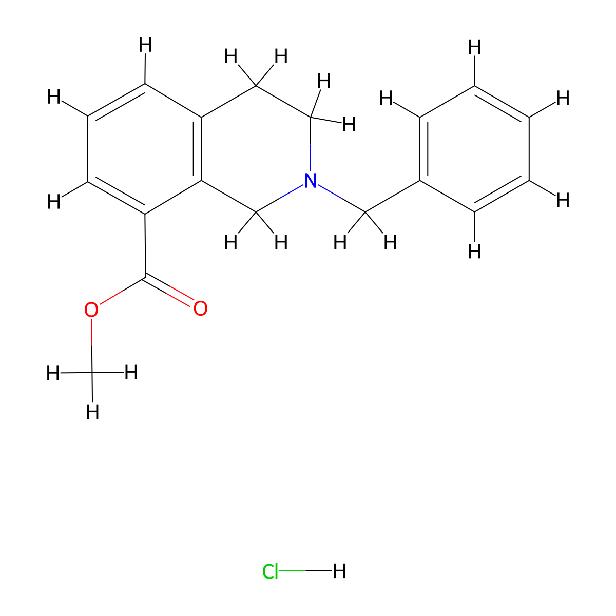 methyl 2-benzyl-3,4-dihydro-1H-isoquinoline-8-carboxylate;hydrochloride molecular structure, CAS 2891599-63-4