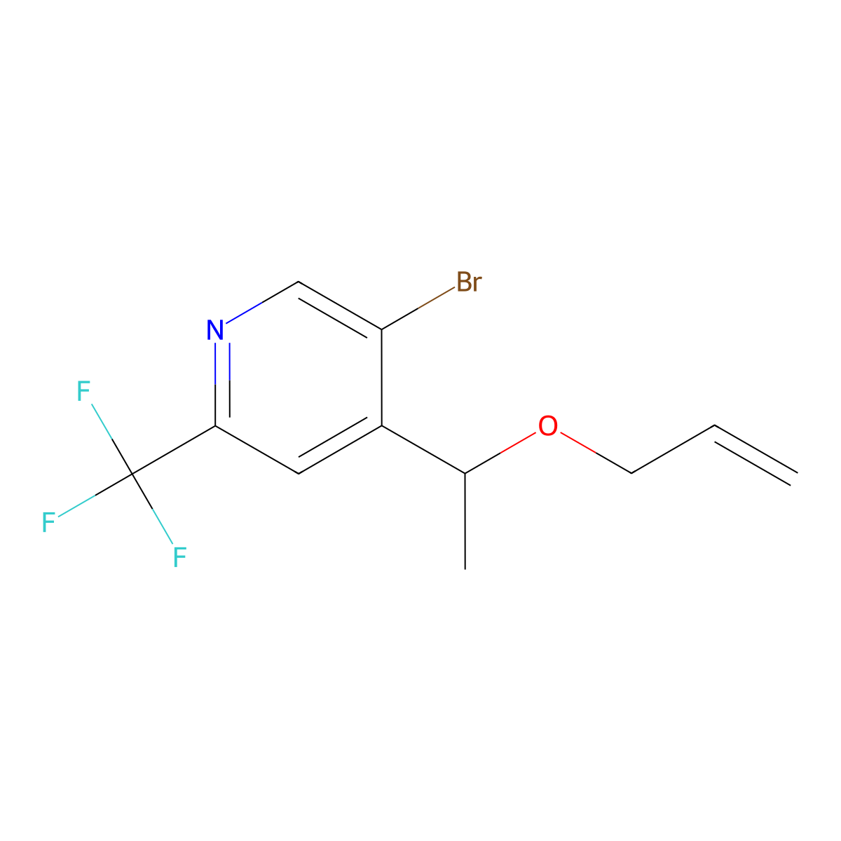 4-(1-Allyloxyethyl)-5-bromo-2-(trifluoromethyl)pyridine molecular structure, CAS 2891599-66-7