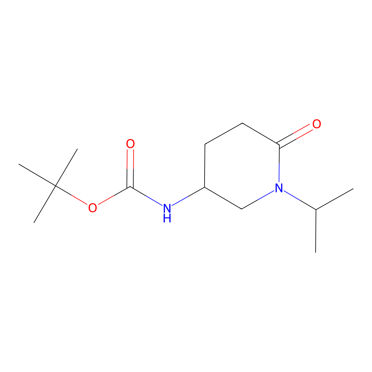tert-Butyl (1-isopropyl-6-oxopiperidin-3-yl)carbamate molecular structure, CAS 2891599-72-5