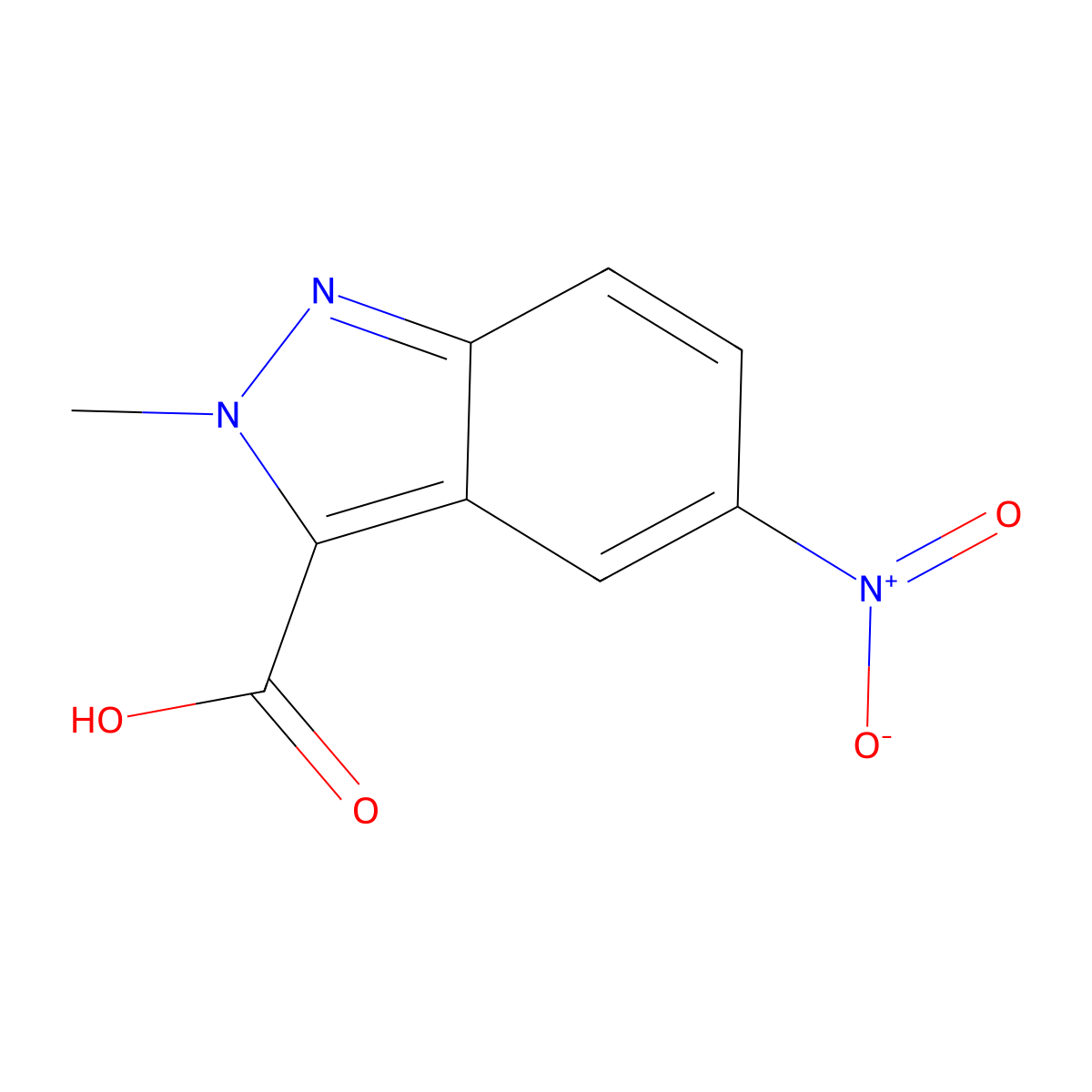 2-Methyl-5-nitro-indazole-3-carboxylic acid molecular structure, CAS 2891599-80-5