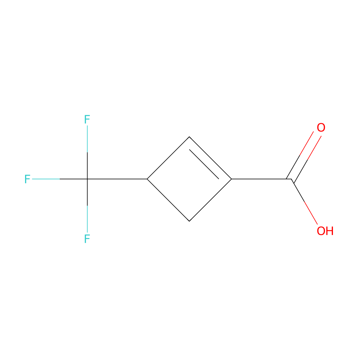 3-(Trifluoromethyl)cyclobutene-1-carboxylic acid molecular structure, CAS 2891599-87-2