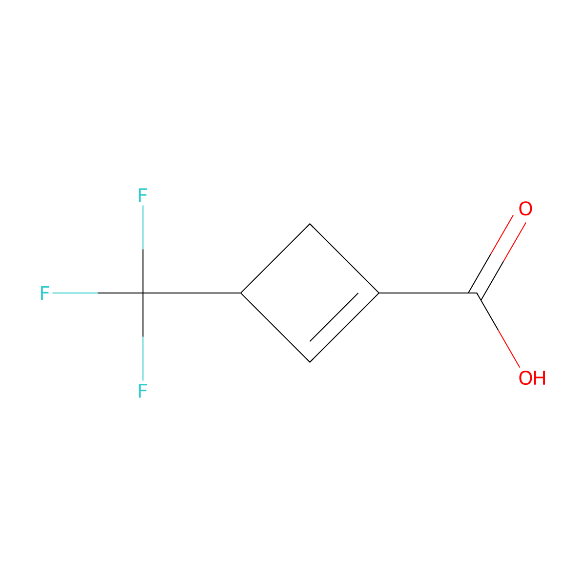 3-(Trifluoromethyl)cyclobutene-1-carboxylic acid molecular structure, CAS 2891599-87-2