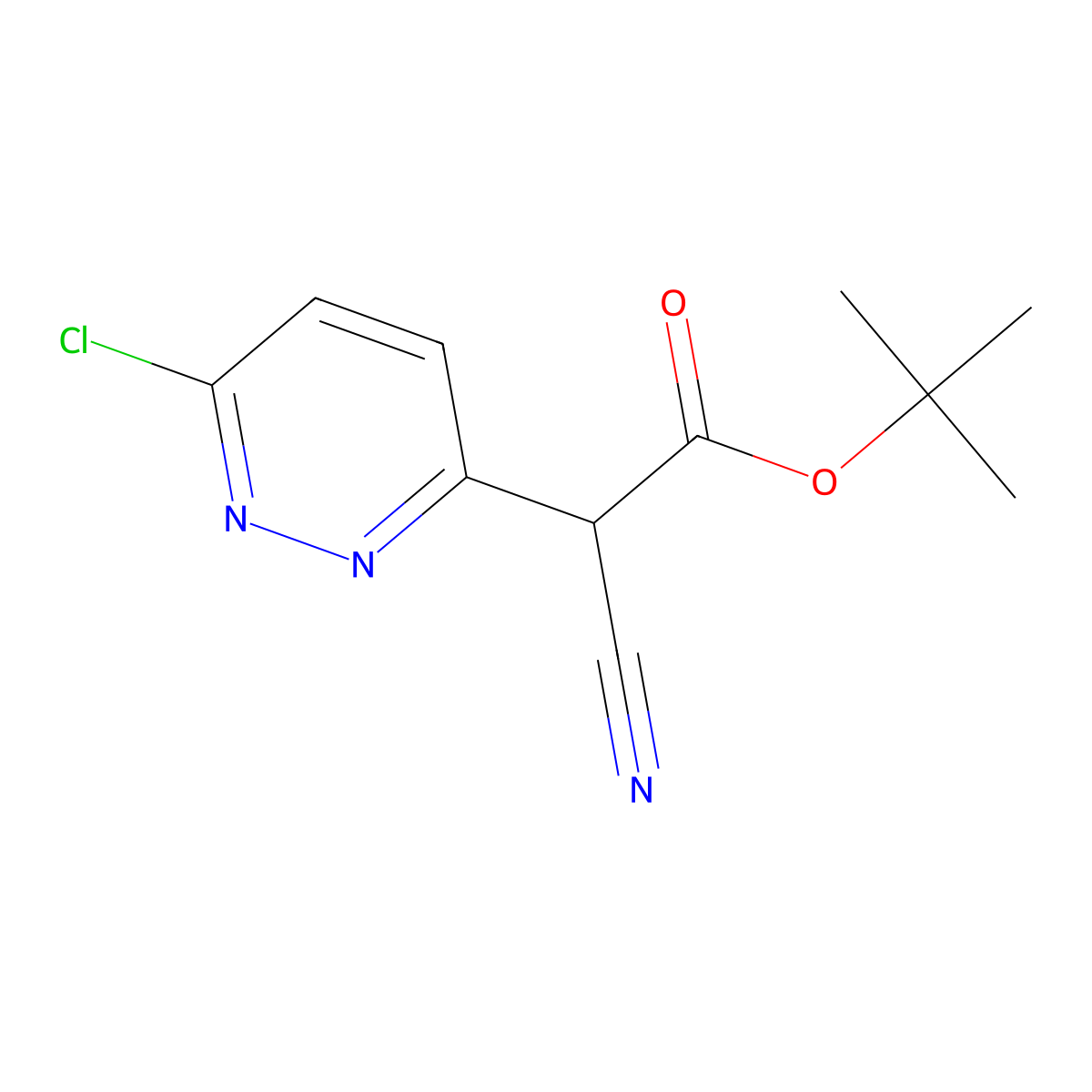 Tert-butyl 2-(6-chloropyridazin-3-YL)-2-cyanoacetate molecular structure, CAS 2891599-96-3