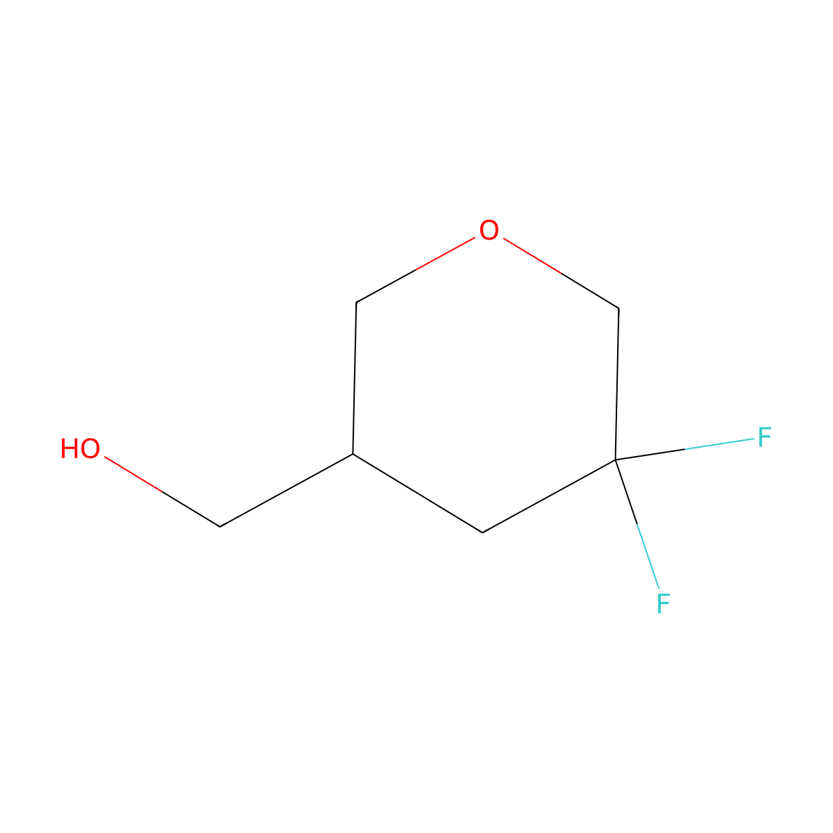 (5,5-Difluorotetrahydropyran-3-yl)methanol molecular structure, CAS 2891600-08-9