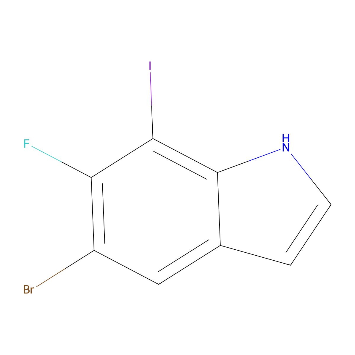 5-Bromo-6-fluoro-7-iodo-1H-indole molecular structure, CAS 2891600-09-0