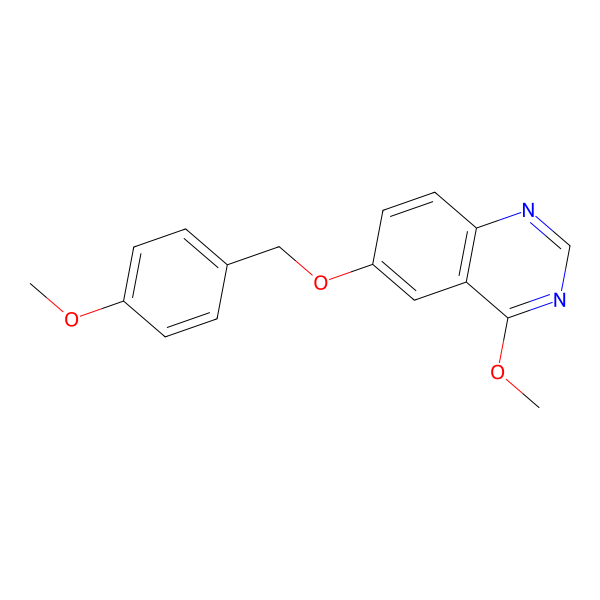 4-Methoxy-6-[(4-methoxyphenyl)methoxy]quinazoline molecular structure, CAS 2891600-14-7