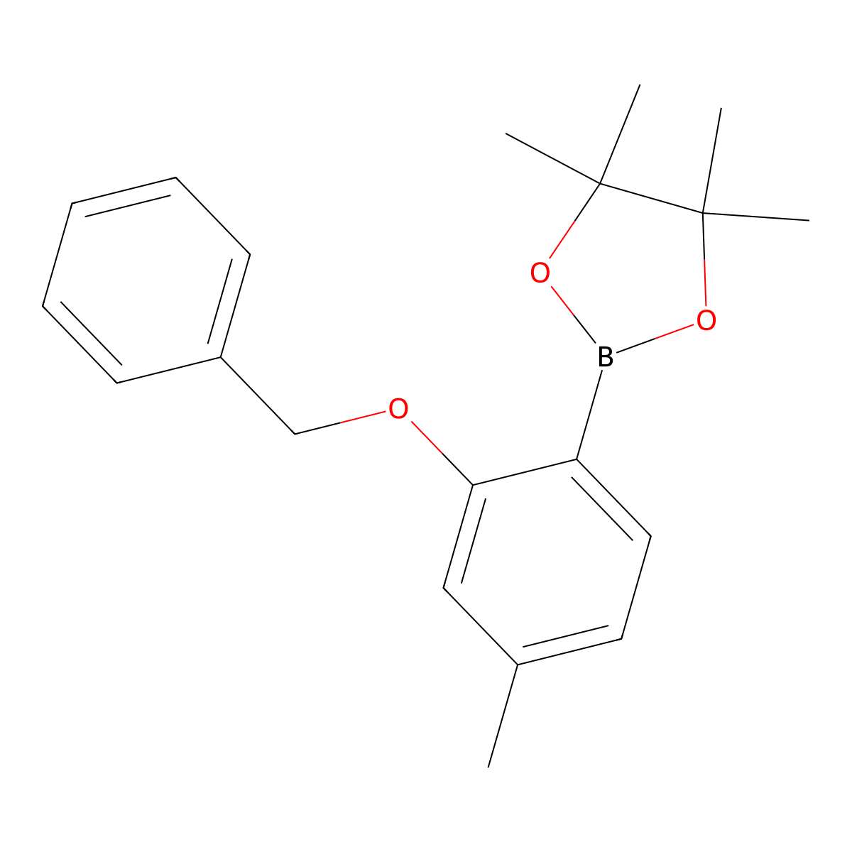 2-(Benzyloxy)-4-methylphenylboronic acid pinacol ester molecular structure, CAS 2891601-14-0