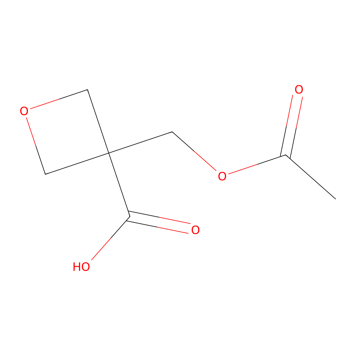 3-(Acetoxymethyl)oxetane-3-carboxylic acid molecular structure, CAS 2891602-08-5