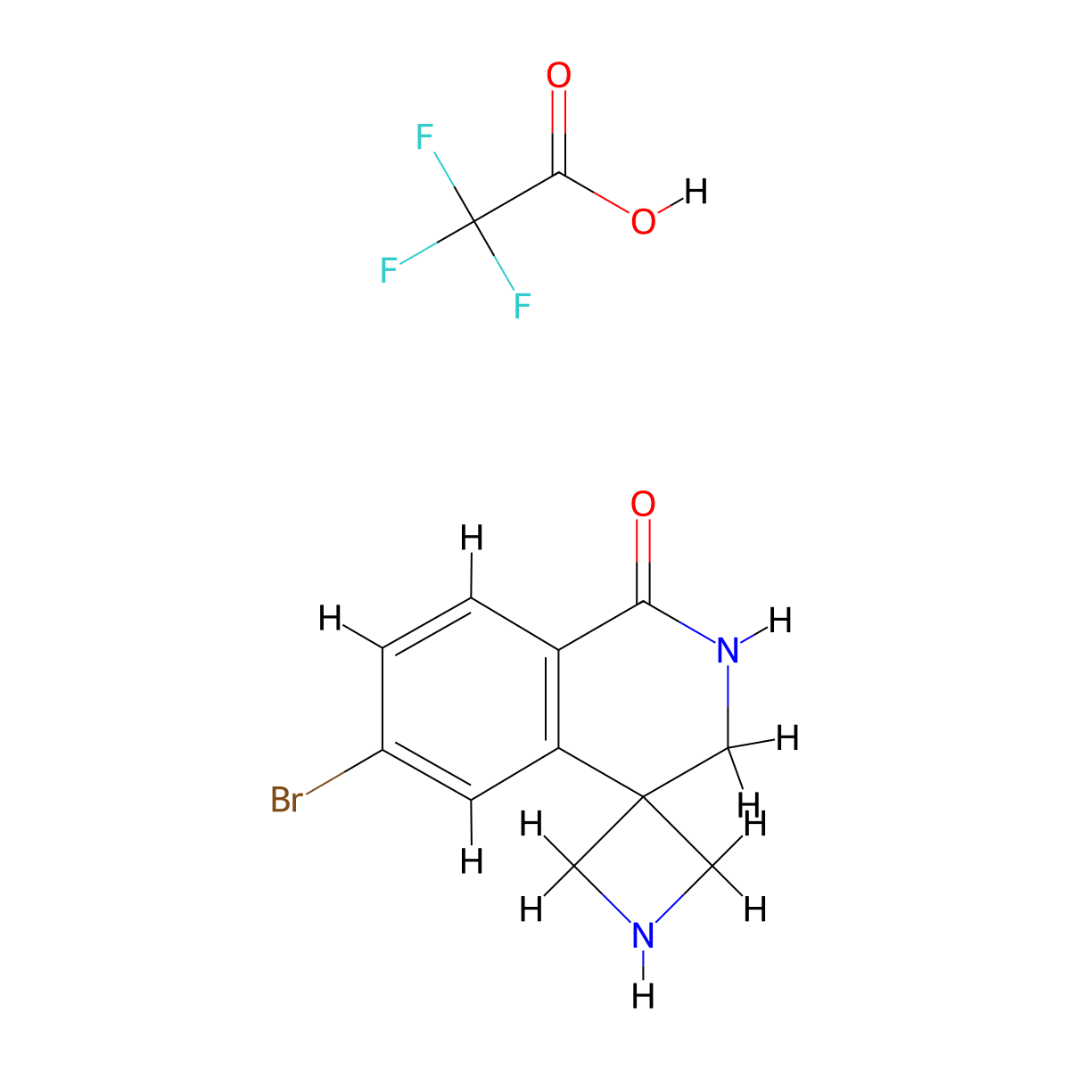 6-Bromospiro[2,3-dihydroisoquinoline-4,3'-azetidine]-1-one;2,2,2-trifluoroacetic acid molecular structure, CAS 2891602-11-0