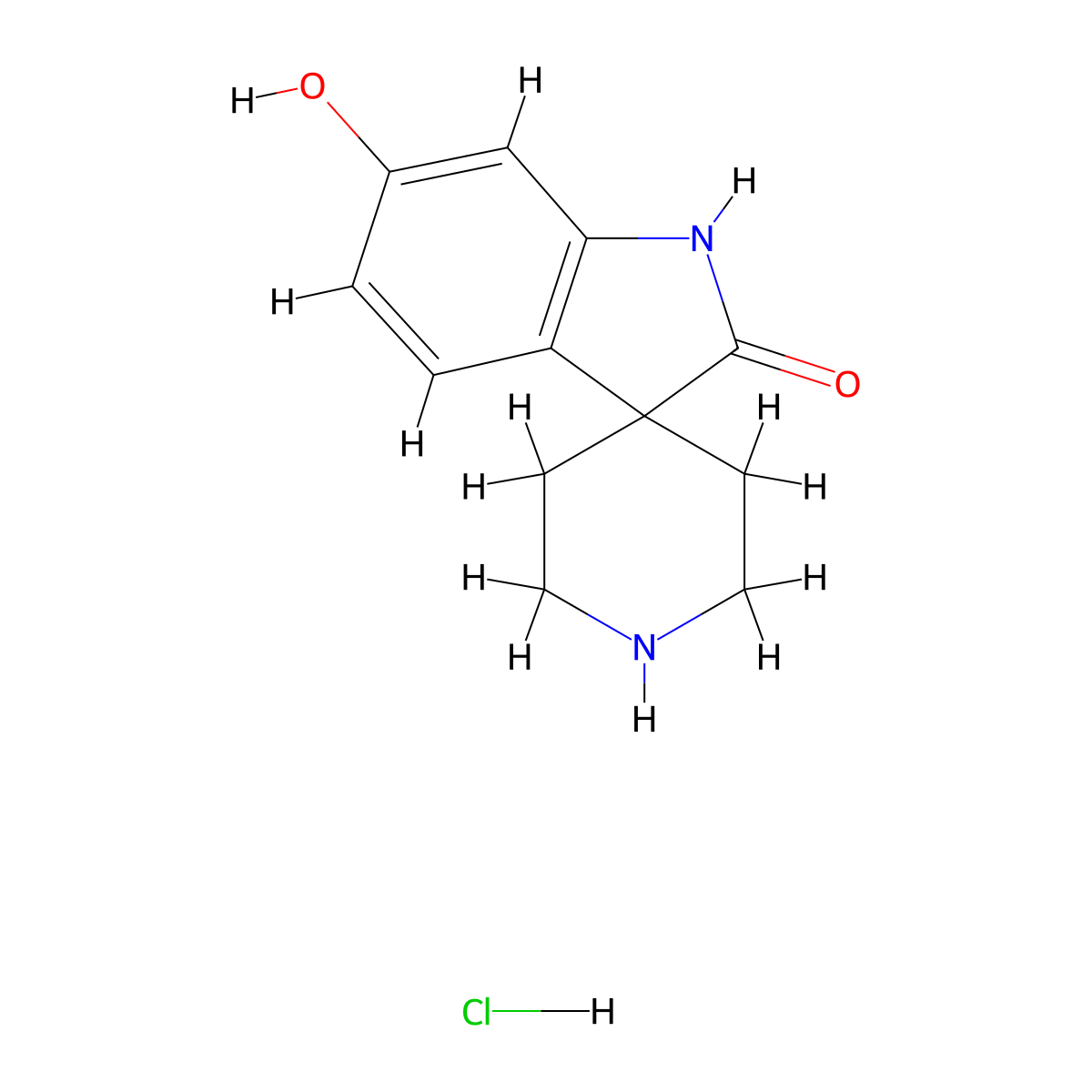Spiro[indoline-3,4'-piperidin]-2-one-6-ol hydrochloride molecular structure, CAS 2891602-13-2