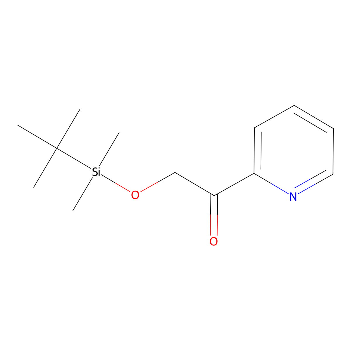 2-[Tert-butyl(dimethyl)silyl]oxy-1-(2-pyridyl)ethanone molecular structure, CAS 2891602-14-3