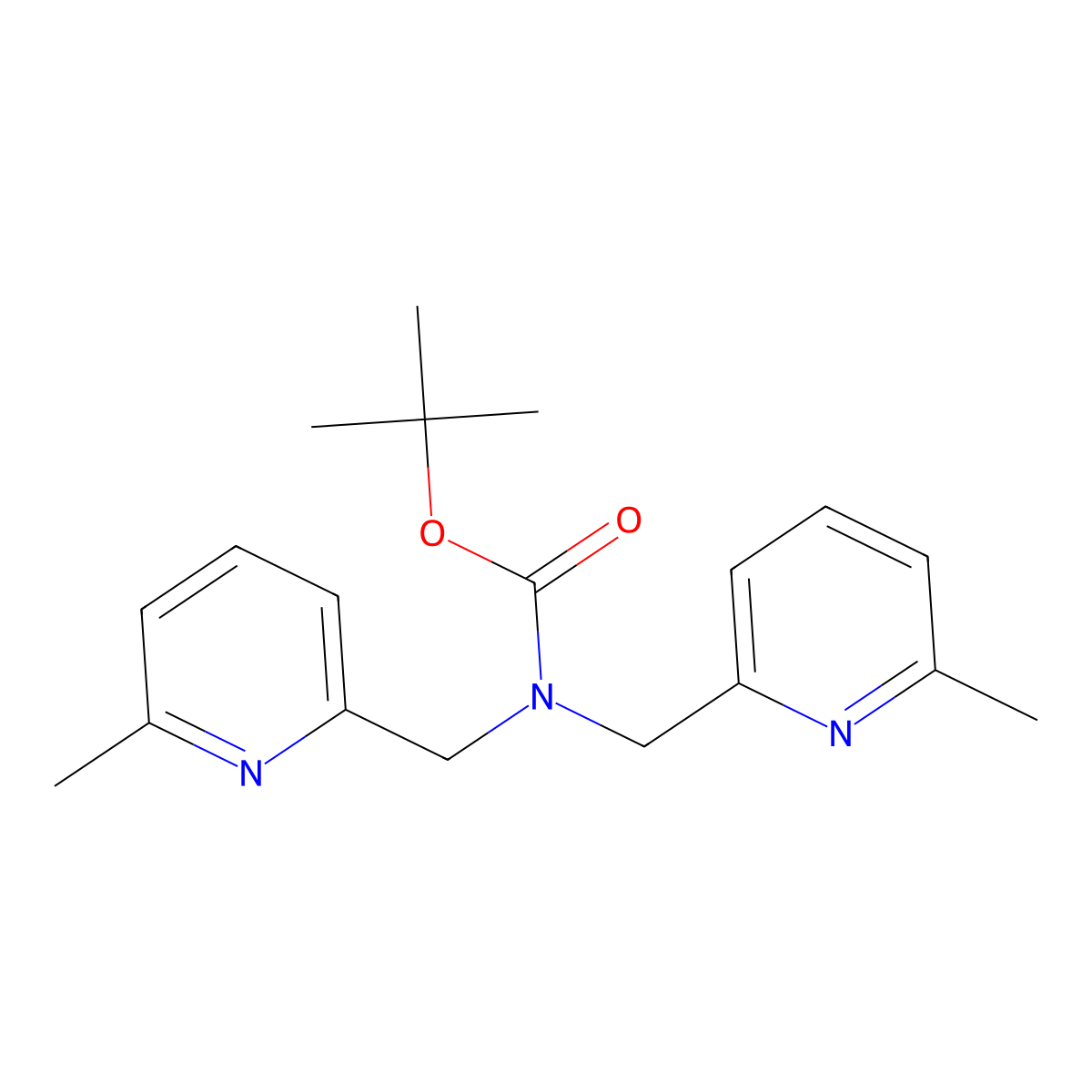 Tert-butyl bis((6-methylpyridin-2-YL)methyl)carbamate molecular structure, CAS 2891602-16-5