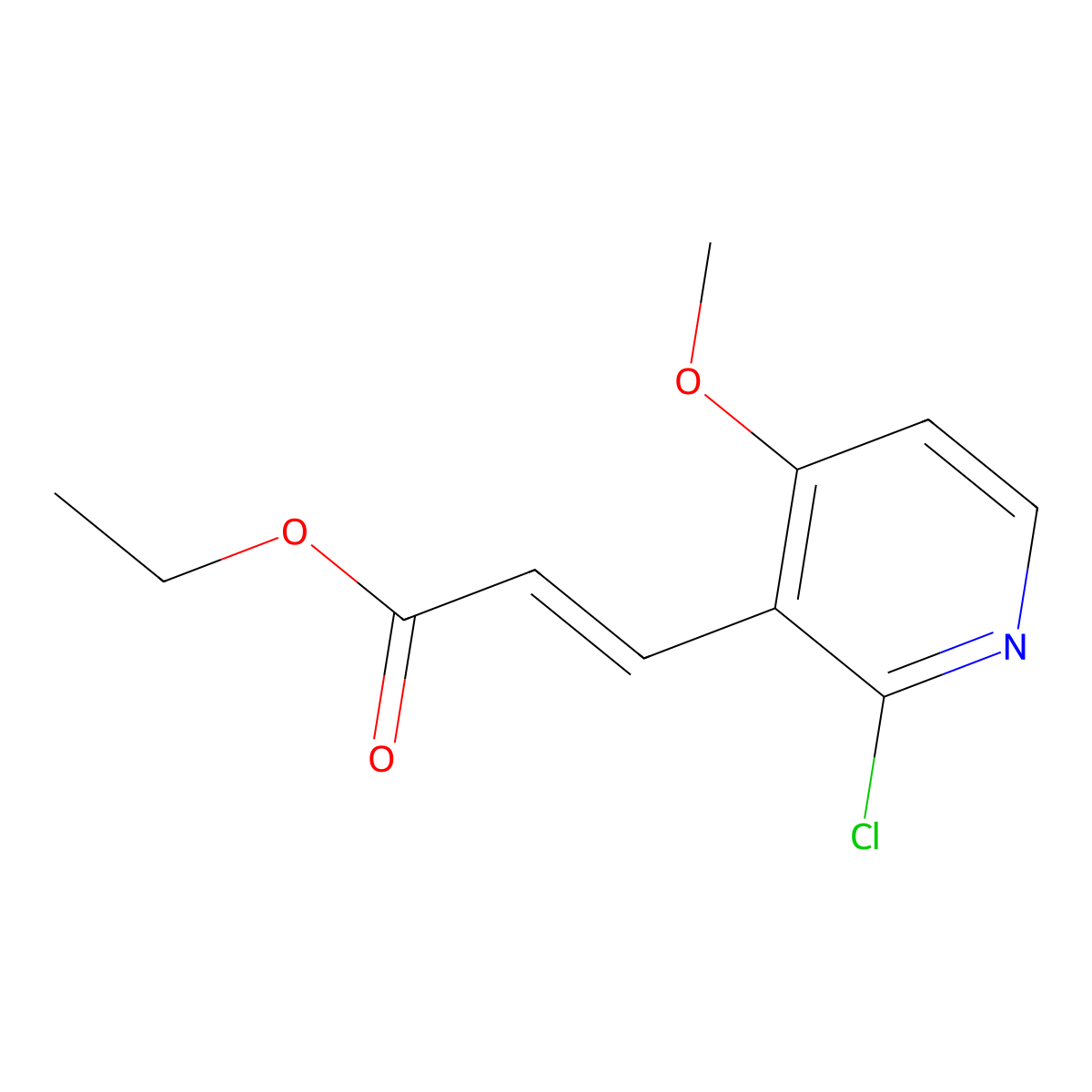 Ethyl 3-(2-chloro-4-methoxypyridin-3-yl)acrylate molecular structure, CAS 2891606-52-1
