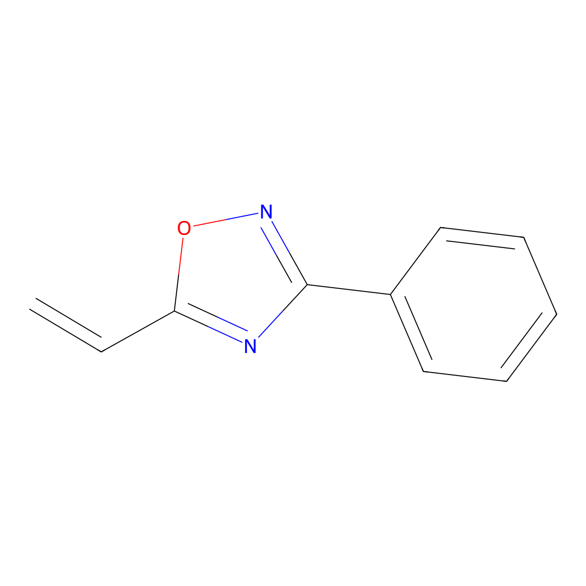 5-Ethenyl-3-phenyl-1,2,4-oxadiazole molecular structure, CAS 28917-17-1