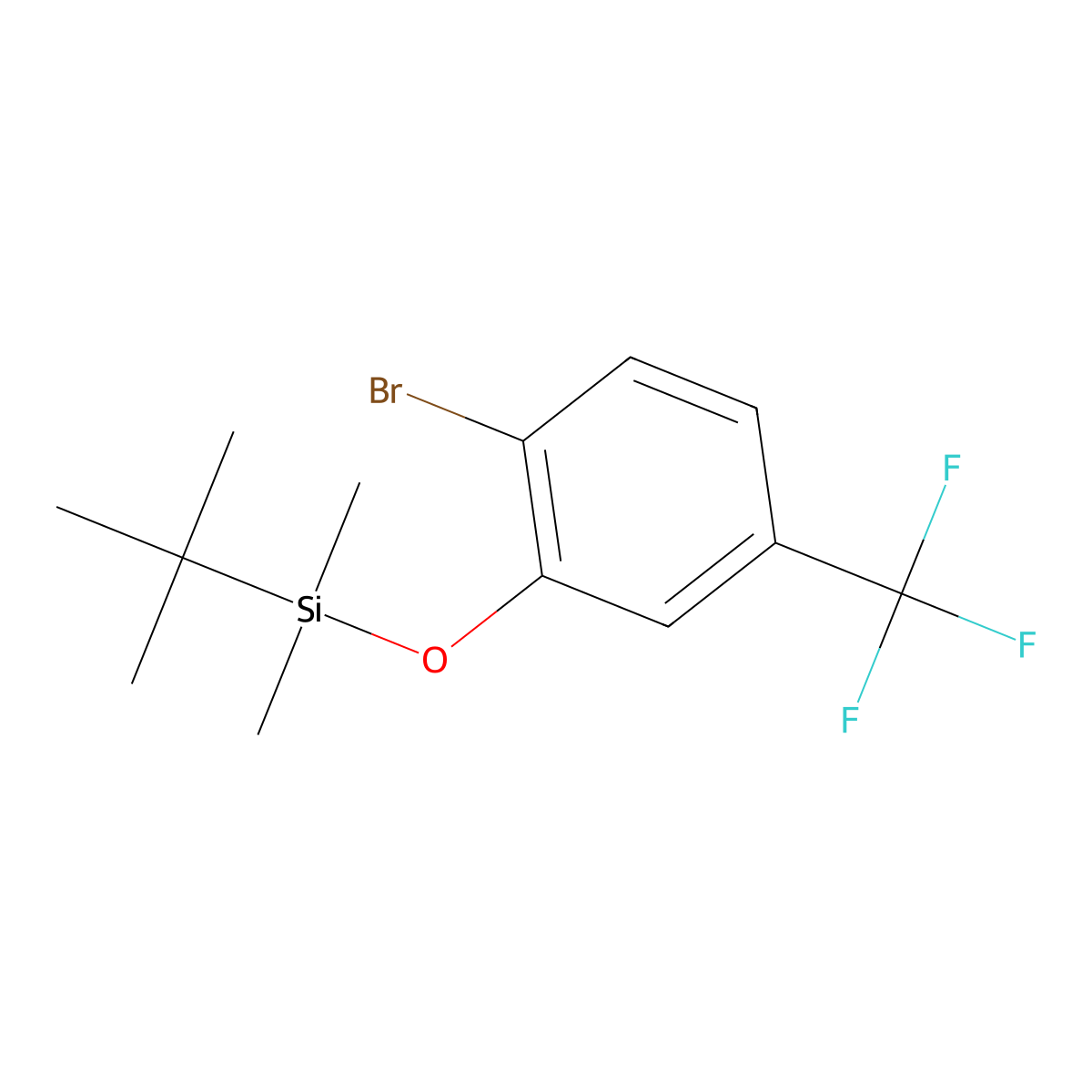 [2-Bromo-5-(trifluoromethyl)phenoxy](tert-butyl)dimethylsilane molecular structure, CAS 2891755-28-3