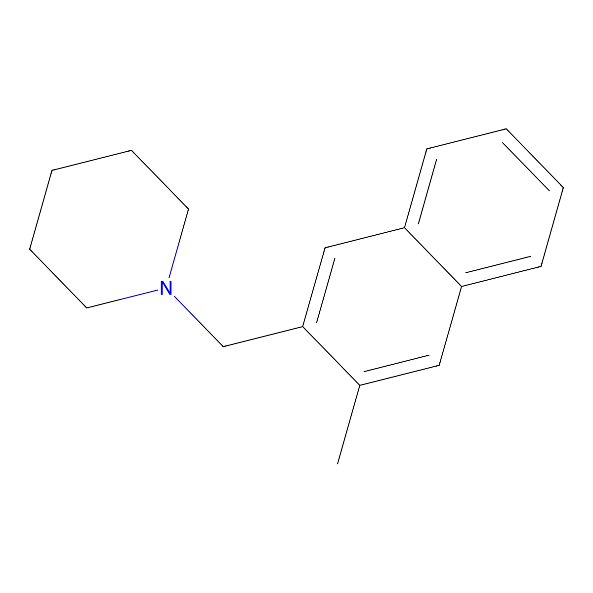 1-[(3-Methylnaphthalen-2-yl)methyl]piperidine molecular structure, CAS 28918-43-6
