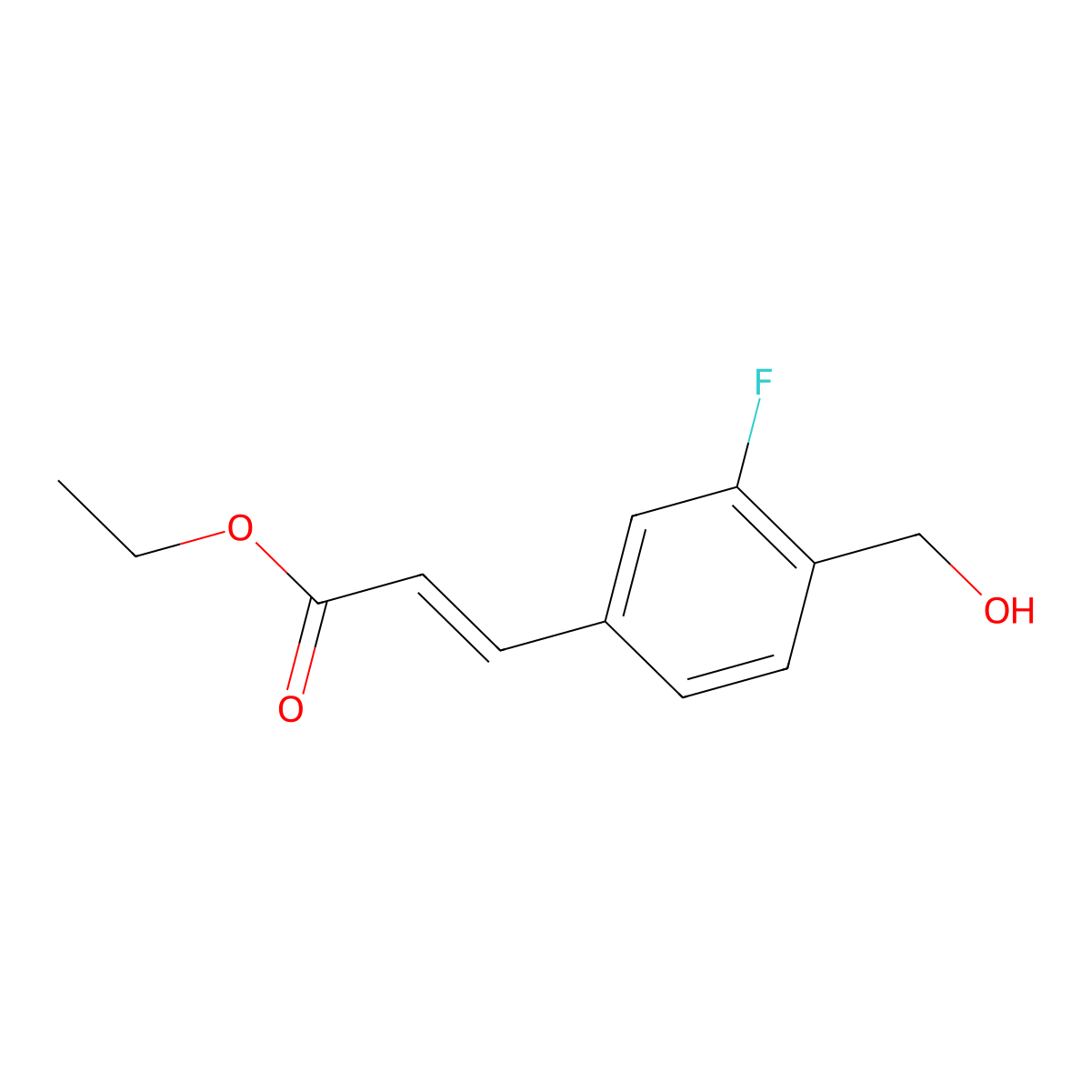Ethyl 3-(3-fluoro-4-(hydroxymethyl)phenyl)acrylate molecular structure, CAS 2891801-34-4