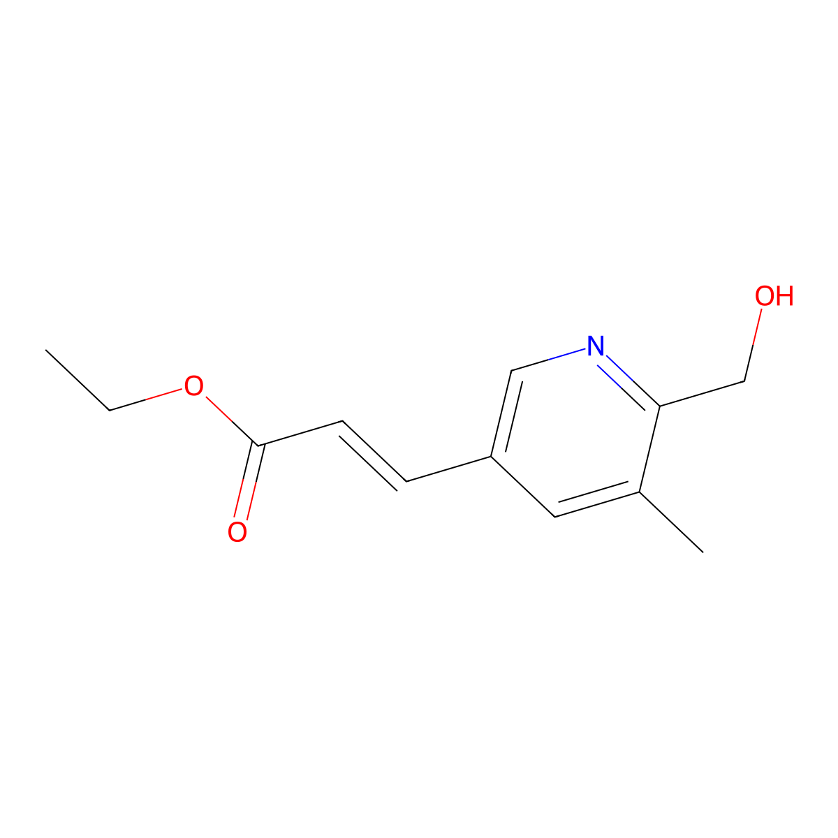 Ethyl (E)-3-(6-(hydroxymethyl)-5-methylpyridin-3-yl)acrylate molecular structure, CAS 2891801-57-1