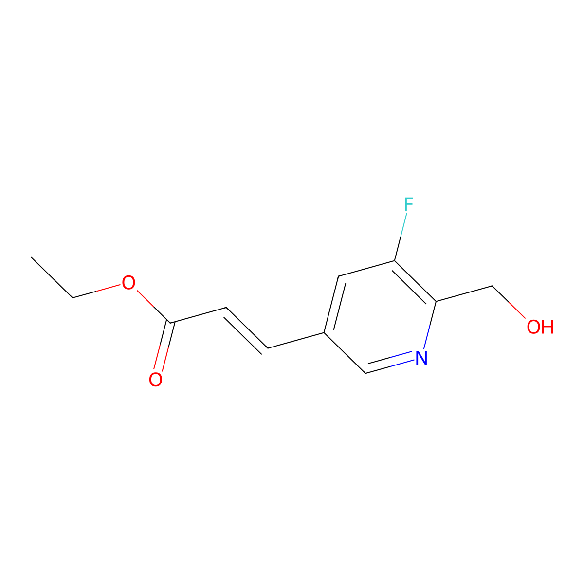 Ethyl (E)-3-(5-fluoro-6-(hydroxymethyl)pyridin-3-yl)acrylate molecular structure, CAS 2891801-60-6