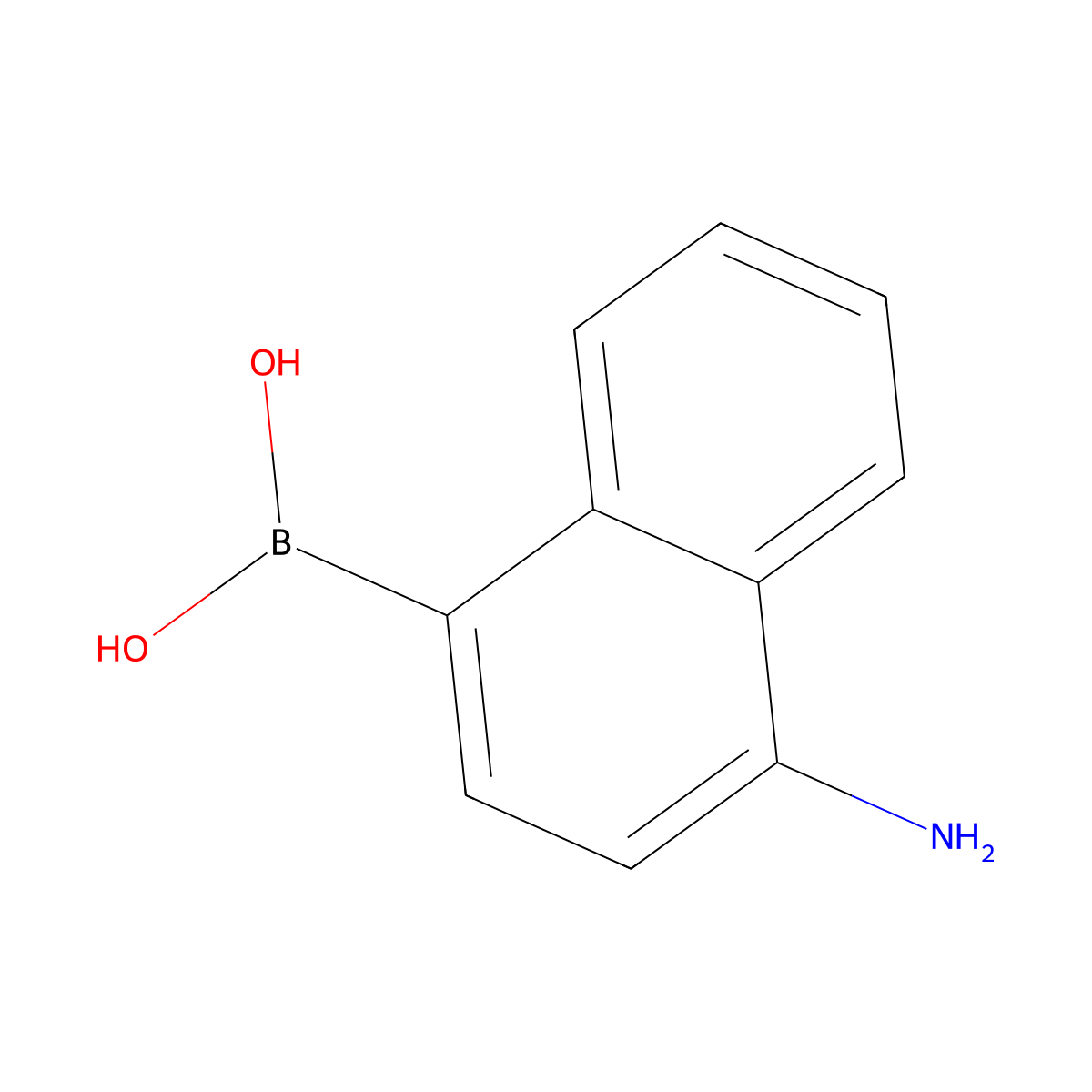 (4-Aminonaphthalen-1-yl)boronic acid molecular structure, CAS 2891838-36-9
