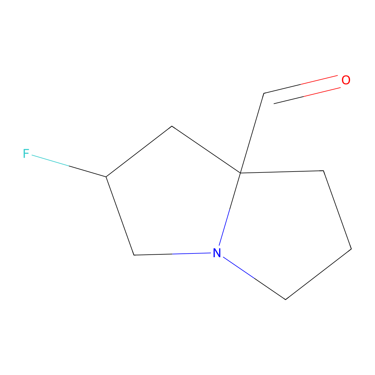 (2R,7S)-2-fluoro-1,2,3,5,6,7-hexahydropyrrolizine-8-carbaldehyde molecular structure, CAS 2891993-70-5