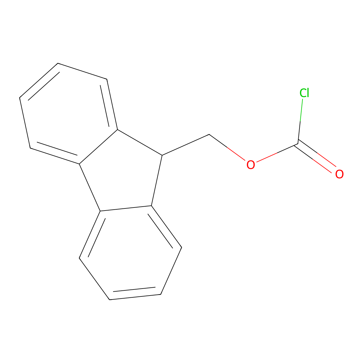9-Fluorenylmethyl chloroformate molecular structure, CAS 28920-43-6