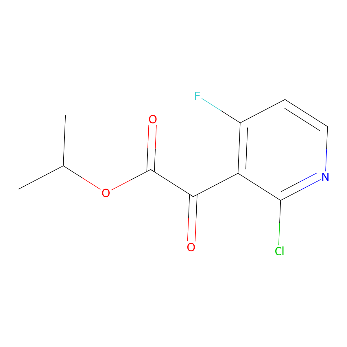 1-Methylethyl 2-chloro-4-fluoro-alpha-oxo-3-pyridineacetate molecular structure, CAS 2892007-64-4
