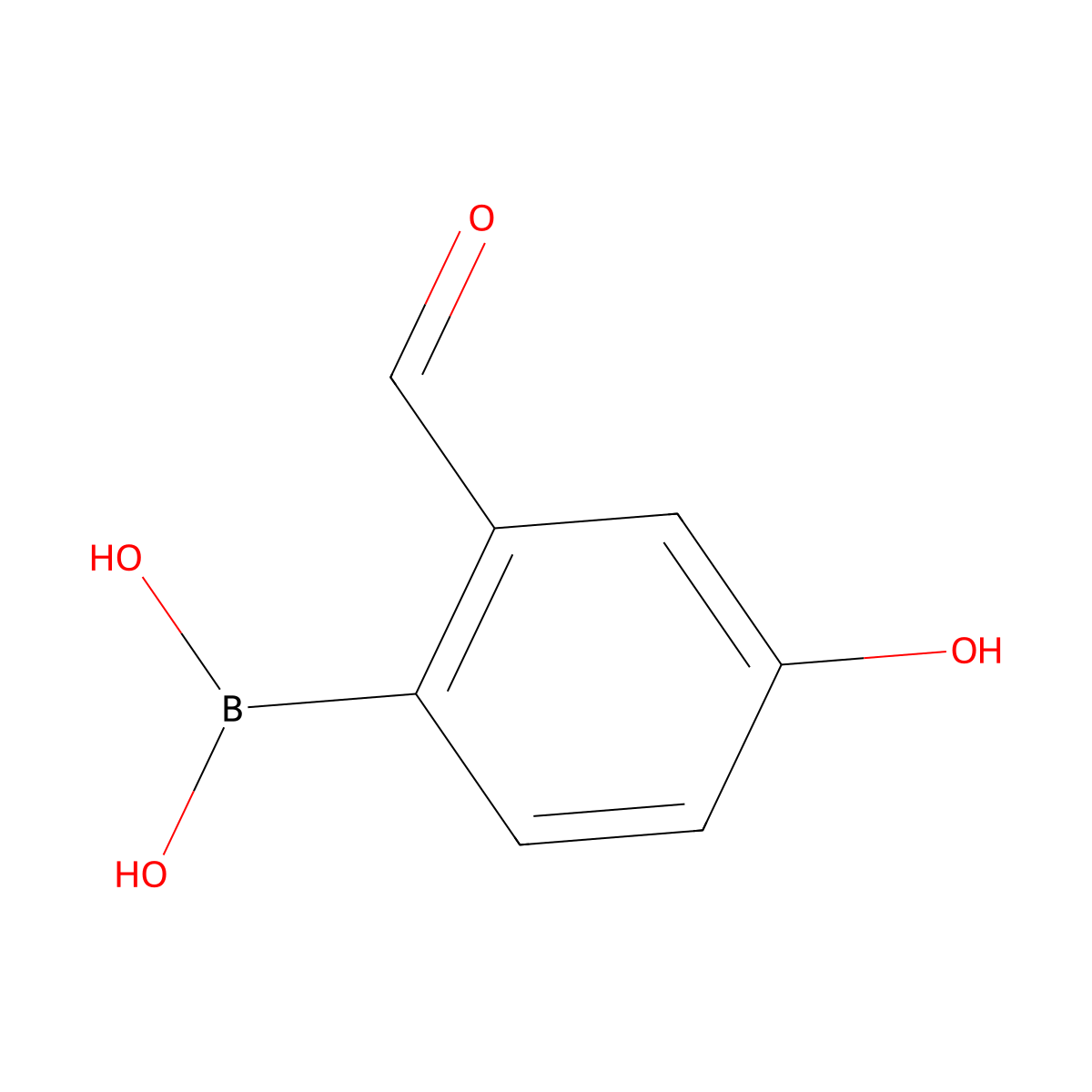 (2-Formyl-4-hydroxyphenyl)boronic acid molecular structure, CAS 2892327-86-3