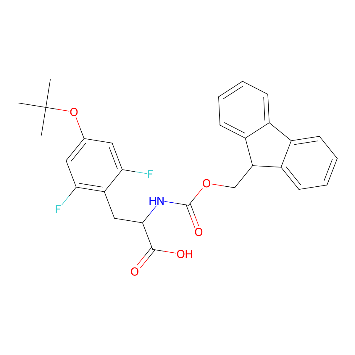 (S)-2-(Fmoc-amino)-3-[4-(tert-butoxy)-2,6-difluorophenyl]propanoic Acid molecular structure, CAS 2892390-44-0