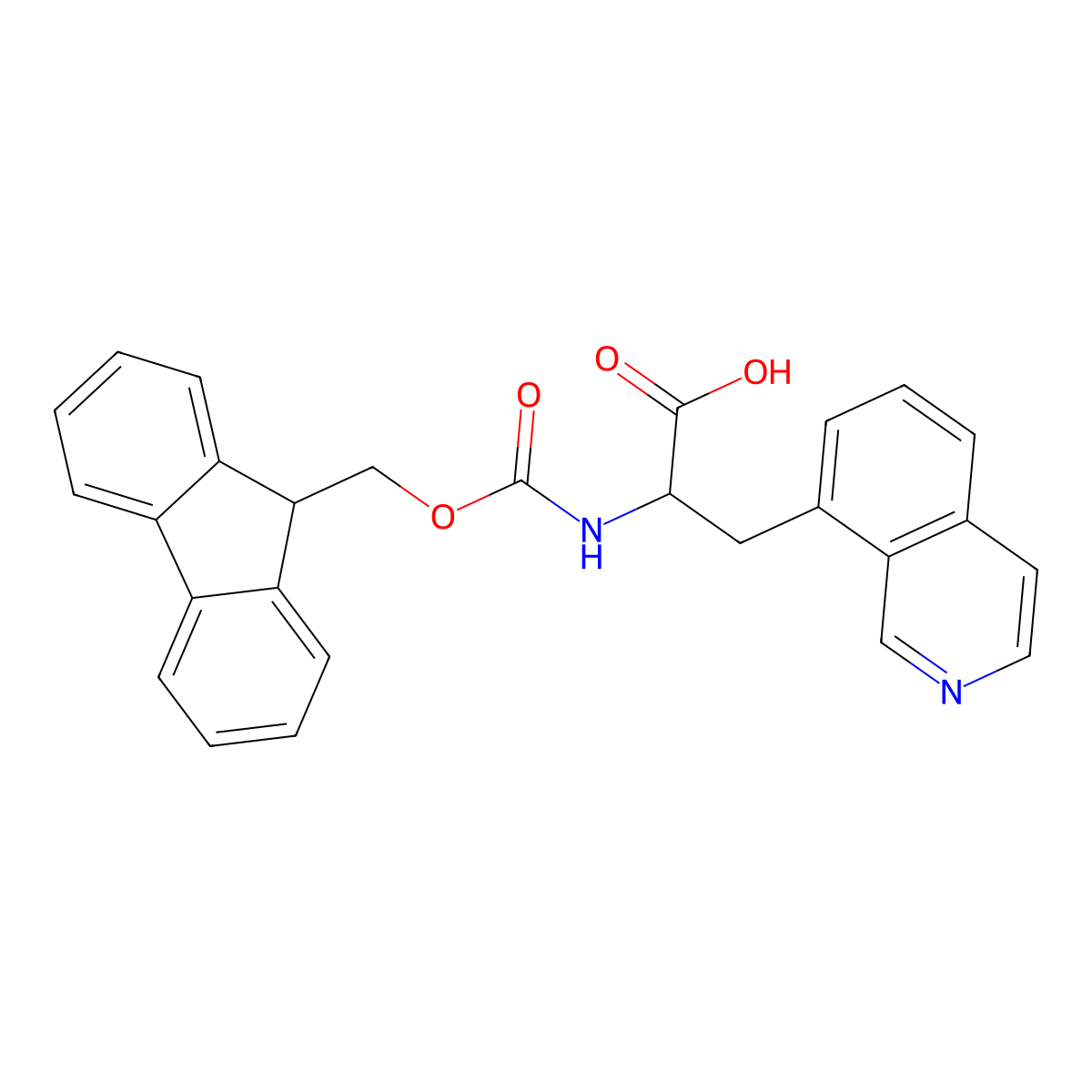 (S)-2-((((9H-Fluoren-9-yl)methoxy)carbonyl)amino)-3-(isoquinolin-8-yl)propanoic acid molecular structure, CAS 2892390-45-1
