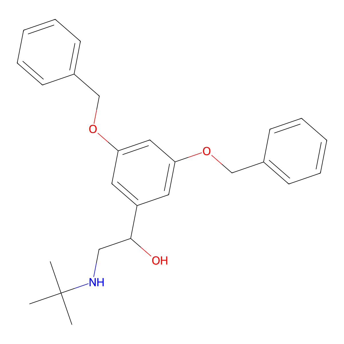 Terbutaline 3,5-Dibenzyl Ether molecular structure, CAS 28924-25-6