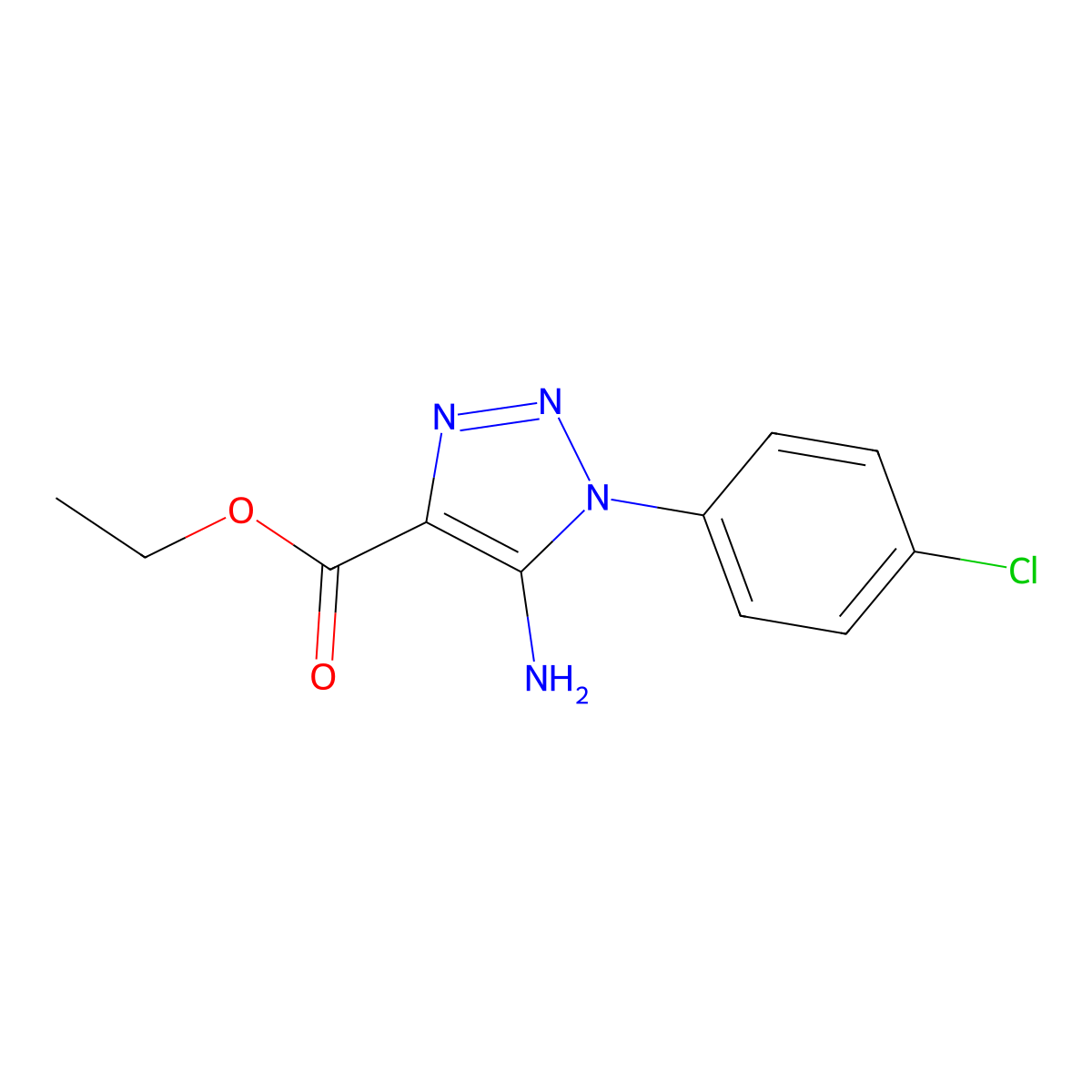 Ethyl 5-amino-1-(4-chlorophenyl)-1H-1,2,3-triazole-4-carboxylate molecular structure, CAS 28924-62-1