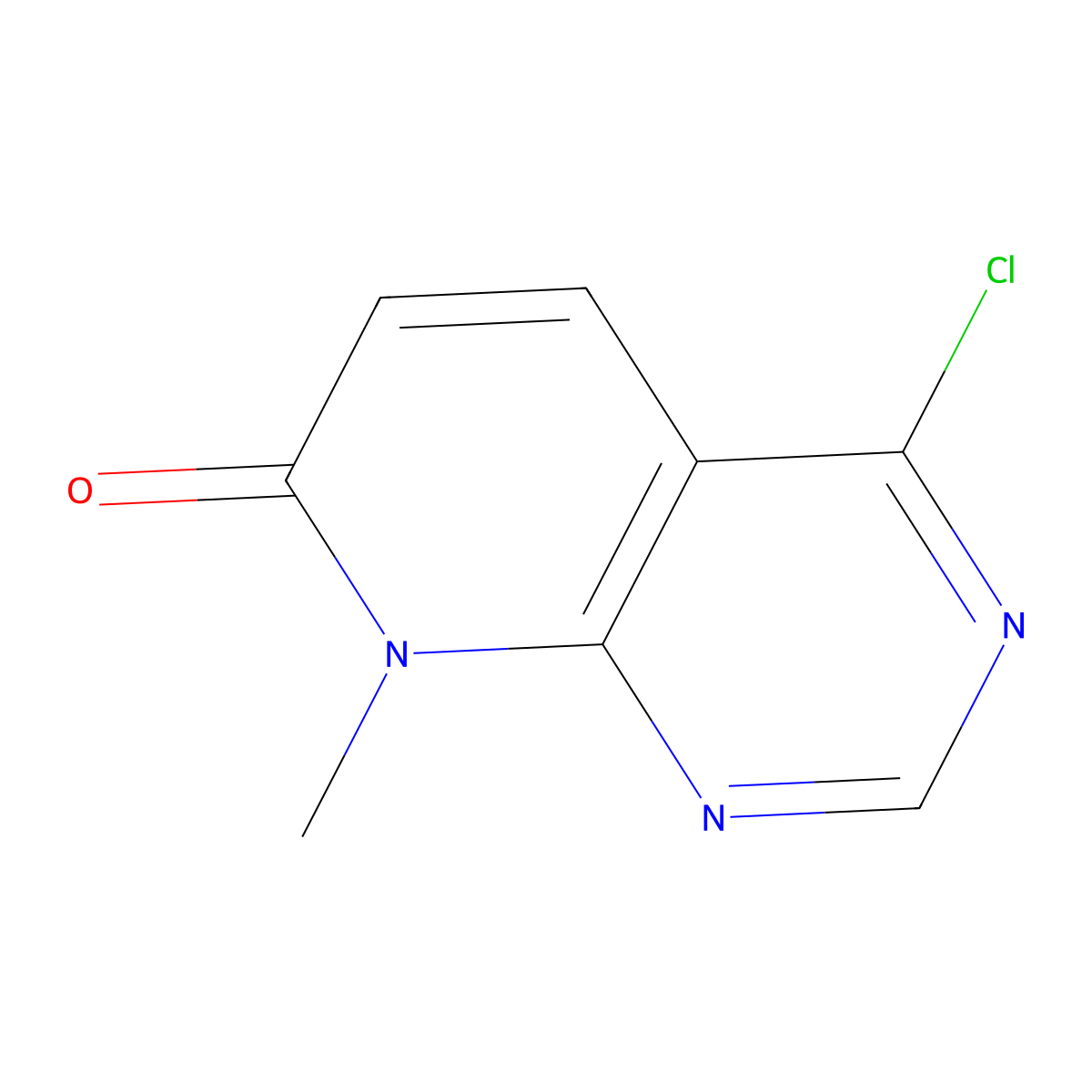 4-chloro-8-methyl-7H,8H-pyrido[2,3-d]pyrimidin-7-one molecular structure, CAS 2892408-02-3