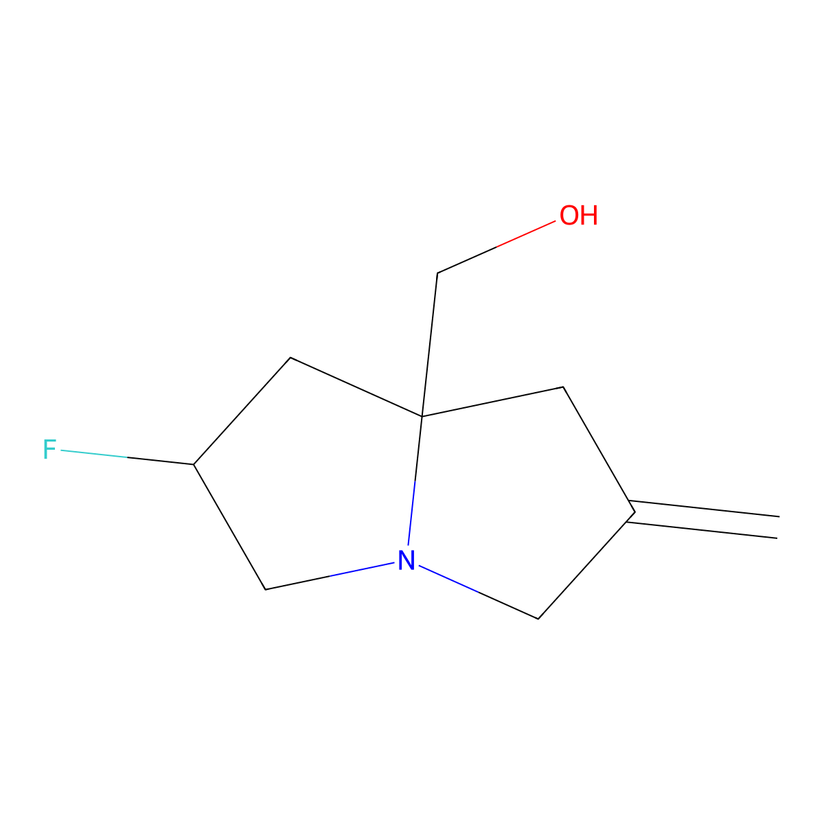[(2R,7aR)-2-Fluoro-6-methylenehexahydro-1H-pyrrolizin-7a-yl]methanol molecular structure, CAS 2892510-87-9