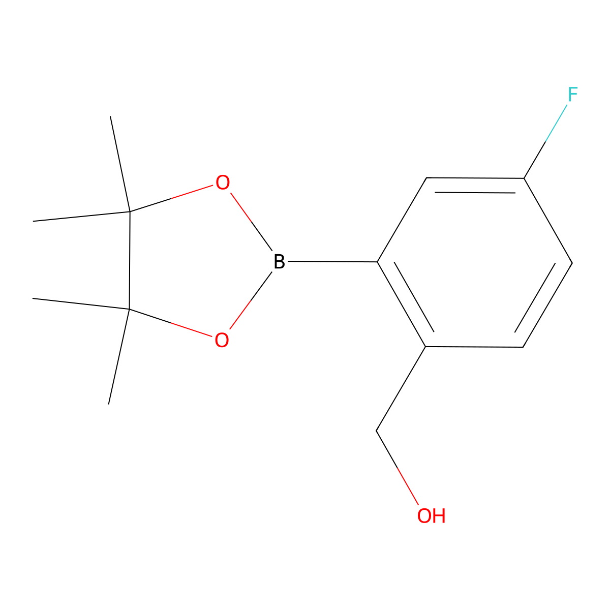 [4-Fluoro-2-(tetramethyl-1,3,2-dioxaborolan-2-yl)phenyl]methanol molecular structure, CAS 2892547-11-2