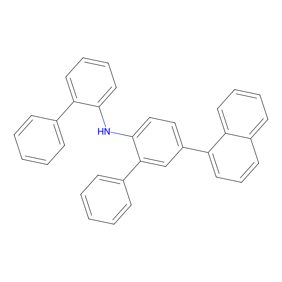 N-[1,1'-Biphenyl]-2-YL-5-(1-naphthalenyl)[1,1'-biphenyl]-2-amine molecular structure, CAS 2892581-35-8
