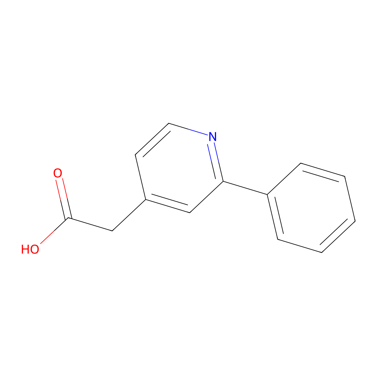 2-(2-Phenylpyridin-4-yl)acetic acid molecular structure, CAS 28926-93-4